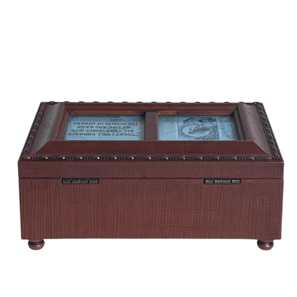 Musical Brown Wooden Keepsake Box – Handcrafted Vintage Jewelry Storage Chest